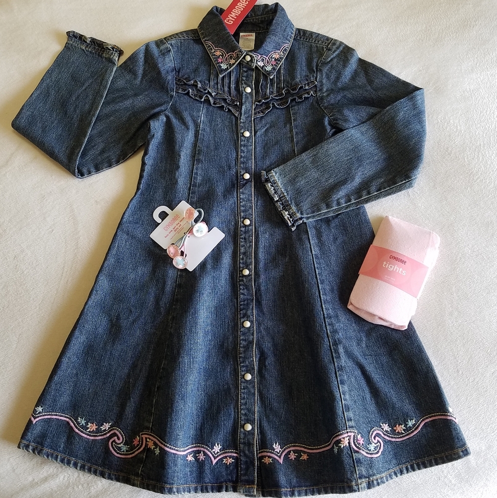 Gymboree Park City Luxe denim dress + accessories